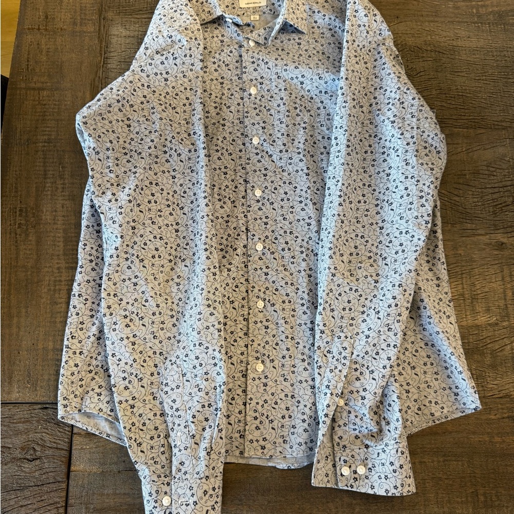 Ben Sherman Tailored Skinny Fit Dress Shirt 16.5 36/37 Floral
